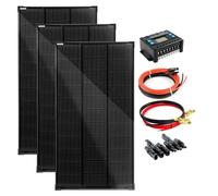 Solartronics Solare Set 3x 120W Mono-Cristallino Modulo Solare 1080x580, 30A Regolatore di Carica Blu + Cavo Solare, Cavo Batteria + Connettore Solare