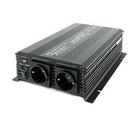 SOLARTRONICS Trasformatore di tensione NM1500, 12 V, 1500 Watt, nero, potenza di picco 3000 Watt, inverter da 12 V a 230 V, batteria al piombo o AGM, con connettore Schuko e USB