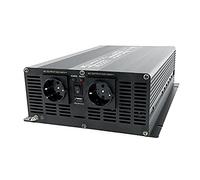 SOLARTRONICS Trasformatore di tensione NM3000, 12 V, 3000 W, nero, potenza di picco 6000 Watt, inverter da 12 V a 230 V, batteria al piombo o AGM compatibile con connettore Schuko e USB