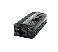 SOLARTRONICS Trasformatore di tensione NM600, 12 V, 600 W, nero, potenza di picco 1200 Watt, inverter da 12 V a 230 V, batteria al piombo o AGM compatibile con connettore Schuko e USB