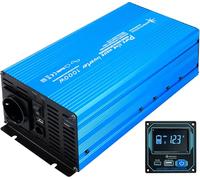 SOLARTRONICS TS1000 - Trasformatore di tensione 12 V, 230 V, display sinusoidale puro da incasso, telecomando USB C+A