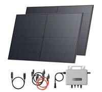 Solarway® 1000 Wp / 800 W Centrale elettrica da balcone con presa completa - Inverter EcoFlow Stream 800 Watt - Sistema solare completo - 500 W bifacciale Black Modulle & EcoFlow & Accessori