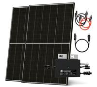 Solarway 880 Wp / 800 W Centrale elettrica da balcone completa - Ultimo inverter EcoFlow Stream 800 Watt - Impianto solare completo - 440 W bifacciale Black Modulle & EcoFlow & Accessori