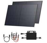 Solarway Centrale elettrica da balcone 800 W con pannelli solari da 1000 Wp - Set completo con inverter Hoymiles HMS-800W-2T - 2 pannelli solari bifacciali neri - Mini impianto PV per presa di