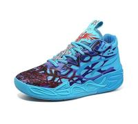 Solastride Men's High Top Basketball Shoes with Mesh Breathable Non Slip Fashionable Outdoor Sports Leisure Shoes(Blue Purple,43 EU)