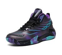 Solastride Men's Plus Size Basketball Shoes Anti Slip Wear-Resistant Grabbing Rebound Outdoor Sports Training Shoes(Black,41 EU)