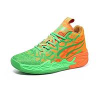 Solastride Scarpe da Basket Alte Unisex con Rete Traspirante Antiscivolo, alla Moda, for Il Tempo Libero e Lo Sport all'Aria Aperta(Orange Green,42 EU)