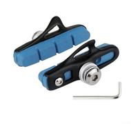 Solaughguy 1 paio di pastiglie per freni a C da 55 mm per cerchi in fibra di carbonio, compatibili con C-Brake, ganasce freno in lega di alluminio con fessure guida sabbia, (guscio nero-blu)