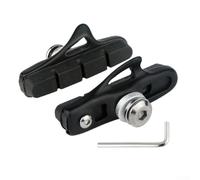 Solaughguy 1 paio di pastiglie per freni a C da 55 mm per cerchi in fibra di carbonio, compatibili con C-Brake, ganasce freno in lega di alluminio con fessure guida sabbia, (guscio nero-nero)