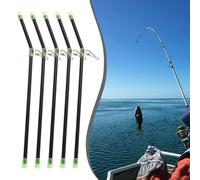 Solaughguy 5 pezzi luminoso Anti Boom per pesca in mare con bottoni a pressione, 200 mm ABS+connettore in acciaio per esche morbide, maglie nere a scatto per girelle, 2,3 g