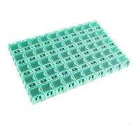 Solaughguy 50 scatole portaoggetti per componenti SMD, contenitori in plastica per componenti elettronici, con bordo elastico, per resistori, condensatori, kit modulare per hobbisti e (verde)