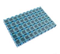 Solaughguy 50 scatole portaoggetti per componenti SMD, contenitori in plastica per componenti elettronici, con bordo elastico per resistori, condensatori, kit modulare per hobbisti e (blu)