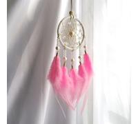 Solaughguy Acchiappasogni con piume, decorazione per la casa, ispirata alla natura, ananas rosa, per camera da letto o cameretta dei bambini, realizzato a mano, commercio equo e solidale, 35 cm (rosa)