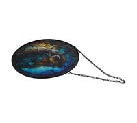 Solaughguy Acchiappasole in acrilico da appendere alla parete, motivo libellula e gufo in vetro colorato, 20 cm, vivace decorazione per la casa con ventosa e catena (B)