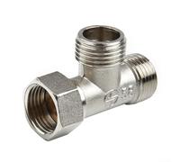 Solaughguy Adattatore a T in rame G1/2" per WC, bidet, doccia, in acciaio inossidabile 304 e valvola deviatrice in ottone, con collegamento a tre vie per tubo da bagno e valvola angolare