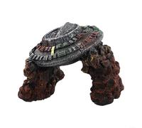 Solaughguy Astronave in resina, ornamento per acquario, emulazione UFO relitto, decorazione realistica per il paesaggio fantascientifico per casa e ufficio, per subacquea che non sbiadisce (navicella
