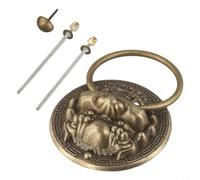 Solaughguy Battente a testa di bestia in bronzo per anello, 10 x 10 cm, maniglia per porta in ottone vintage compatibile con cancello del cortile della villa, design leone pressofuso con finitura