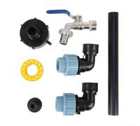 Solaughguy Beccuccio a collo d'oca per serbatoio IBC, per barili di pioggia da 1000 litri e serbatoi d'acqua, rubinetto in ottone e PE da 3/4 di pollice con tubo da 25 cm, design rialzato per un