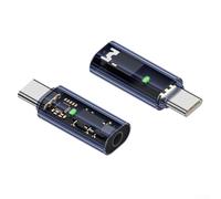 Solaughguy Cavo adattatore audio digitale da femmina a USB-C maschio da 3,5 mm per decodifica ad alta fedeltà (uscita 16 bit/48 kHz, 40 mW) - Alloggiamento trasparente per PC, compatibile con (blu)