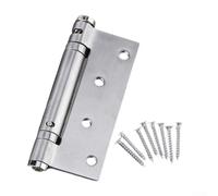 Solaughguy Cerniera chiudiporta automatica in acciaio inox con funzione Hold-Open a 90°, resistenza di chiusura regolabile, per porte interne, 100 mm x 78 mm, argento