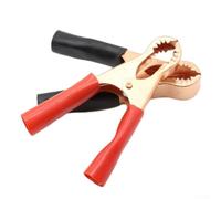 Solaughguy Connettore batteria a coccodrillo resistente 50A per automobili, pannelli solari, recinzioni elettriche e uso marino, ferro placcato rame, lunghezza 80 mm, grado industriale (2 pezzi)