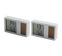 Solaughguy Igrometro e termometro a energia solare, misuratore digitale di umidità della temperatura interna con display di facile lettura, per la casa, la serra, design compatto in ABS, (7 x 4,3 cm)
