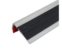 Solaughguy Nosaggio per scale in gomma, 5 cm x 2,5 cm x 100 cm, in vinile PVC, protezione per bordi per una maggiore sicurezza su scale in piastrelle, legno, metallo o vetro (nero)