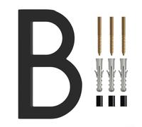 Solaughguy Numeri civici galleggianti moderni da 15,2 cm, colore nero, per porte esterne da parete, garage, cancello, grande targa visibile con accessori di montaggio (B)