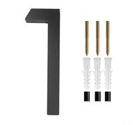 Solaughguy Numeri civici galleggianti moderni per esterni, 12,7 cm, in ABS nero, per giardino, vialetto, fattoria o strada, montaggio a parete, resistente alle intemperie (1)