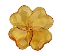 Solaughguy Ornamento in vetro a forma di foglia, in borosilicato per decorazione di casa e matrimonio, elegante centrotavola da tavolo, decorazione da appendere resistente agli urti (giallo oro)