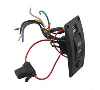 Solaughguy Pannello interruttore di sentina a 3 vie con controllo manuale di spegnimento automatico, funzionamento CC 12 V/24 V, design impermeabile IP66, allarme visivo e udibile 85 dB, Labe