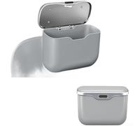 Solaughguy Pattumiera per auto con coperchio, impermeabile, da appendere, organizer per sedile posteriore e consolle, cestino per rifiuti a doppio uso, per interni auto, materiale ABS, compatto