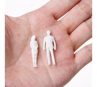 Solaughguy Personaggi in miniatura in scala 1:75 per modellini ferroviari OO, accessori per scena architettonica in plastica bianca, altezza 25 mm, confezione da 50/100 (50 pezzi)