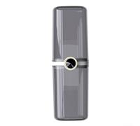 Solaughguy Portaspazzolino portatile con contenitore per dentifricio, bicchiere da viaggio per 2 spazzolini e 1 tubo, materiale PP, design compatto della tazza per collutorio, (nero)