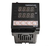 Solaughguy Regolatore di temperatura digitale PID con doppio display, funzione di regolazione automatica per riscaldamento e raffreddamento, supporta ingressi termocoppia PT100 e K, montaggio a