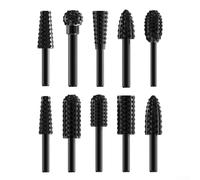 Solaughguy Set di 10 punte rotanti per intaglio del legno, punte per smerigliatrice con gambo da 6 mm in acciaio ad alto tenore di carbonio trattato termicamente, compatibili con utensili elettrici