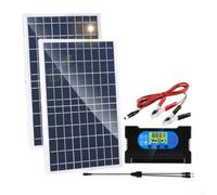 Solaughguy Set di controller per caricabatterie solare a doppio chip da 10 W per ricarica veloce mobile ed EV, pannello monocristallino con uscita USB 2.0/3.0 e tipo C, sistema 12V/24V, compatibile