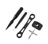 Solaughguy Set di strumenti per la rimozione dei perni del cuscinetto della bobina da pesca in lega di alluminio, con scatola per la manutenzione dei mulinelli, include chiave per dadi e strumenti di