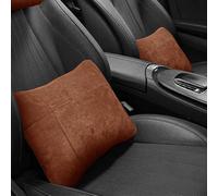 Solaughguy Set di supporto lombare e cuscino per collo in pelle scamosciata per tutte le stagioni, compatibile con la serie S e la maggior parte dei veicoli, design ergonomico per una migliore Po