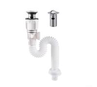 Solaughguy Set di tubi di scarico per lavandino del bagno in acciaio inossidabile con design anti-e anti- per installazione a parete o pavimento, telescopico, 300-900 mm, adatto per 40-50 mm (bianco)