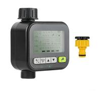 Solaughguy Smart Garden Irrigation Controller, timer automatico per tubo flessibile con sensore pioggia, sistema di irrigazione programmabile per cortile, ampio display LCD, blocco bambini, IPX5 (nero