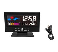 Solaughguy Stazione meteo digitale con termometro e igrometro, display LCD a colori, umidità con sveglia, registrazioni max/min, parete (nero)