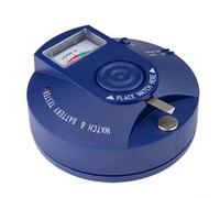Solaughguy Tester per orologio al quarzo per rilevazione di impulsi della batteria a bottone circolare, analizzatore di tensione con indicatore luminoso e ronzio, strumento compatto in ABS da 3 V