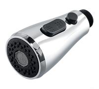 Solaughguy Testina di ricambio estraibile da cucina per rubinetti miscelatore lavabo, plastica ABS ingegneristica, spruzzatura a pioggia e gorgogliante, filettatura G1/2 (20 mm), finitura argento