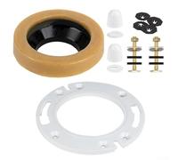 Solaughguy TOilet - Viti di fissaggio flangiate con cera per guarnizione ad anello e elementi di fissaggio per installazione WC, ABS + acciaio al carbonio + materiale cerato, per una facile