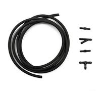 Solaughguy Tubo spray per lavavetri da 2 m con connettori per pompa ugello Toyota, kit di tubi in plastica ABS nera e gomma per parti di ricambio per parabrezza