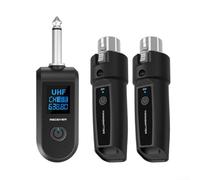 Solaughguy UHF Wireless Guitar System XLR Trasmettitore Ricevitore Set per Microfono Dinamico Audio Mixer PA 20CH 550MHz Nero ABS (1 vassoio 2)