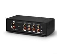 Solaughguy VU2 VU Meter analogico indicatore del livello del suono con doppio ingresso e microfono, scatola di commutazione audio a 4 vie per studio domestico, modalità DB/ACG, telecomando