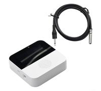 Solaughguy WiFi e sensore di umidità con sonda esterna per, display LCD alimentato tramite USB con impostazioni di allarme, gamma da -19 °C a 60 °C, (con linea di sonda)