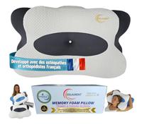 SOLAURENT Cuscino ergonomico e ortopedico Cervical in tutte le posizioni di sonno, anti-russamento, anti-apnea del sonno, comfort e qualità premium, memoria di forma, Oekotex e Certi-Puro. (Grigio)